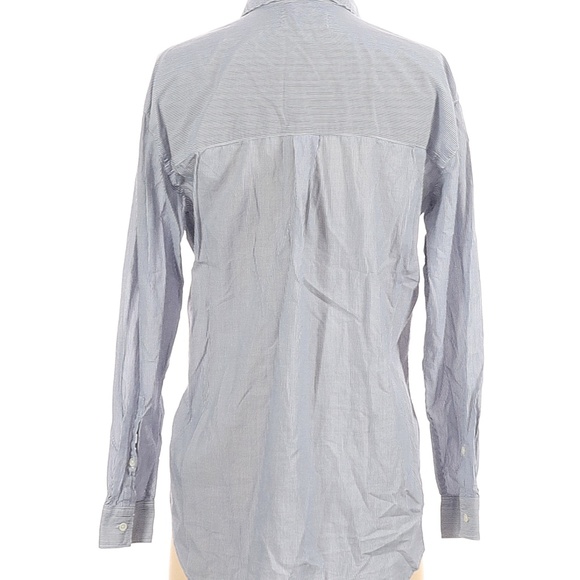 Community Long Sleeve Button-Down Shirt pin stripe Grey Size S 100% Cotton - Picture 2 of 3